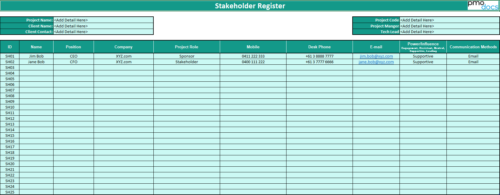 Basic Stakeholder Reg.